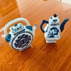 Two decorative tea pots. Decorative Only. Not to be used for tea.